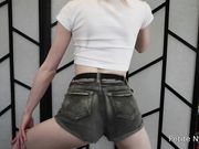Petite Nymphet - Custom Denim Shorts Booty Shaking