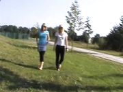 2 Blonde Girls Walking Around Barefoot