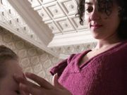 Sneezing into the sluts face and blowing my snot onto her tongue for fun