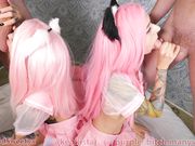 Purple Bitch - Twins Get Dicks In Both Holes