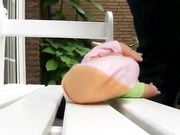 Lady Poison Ivy - Buttcrush Sitting On Toy Doll Outside