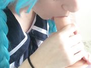 LittleKaylie - Aussie Schoolgirl First Blowjob With Cum