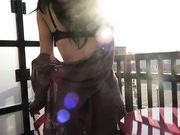 XMissMoxxiX - Balcony Public Flash Cum