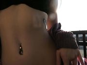 XMissMoxxiX - Balcony Public Flash Cum