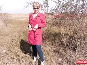 Doris Dawn - Doris Pees In The Puszta. Wild Cougar Out In Nature