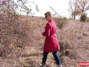 Doris Dawn - Doris Pees In The Puszta. Wild Cougar Out In Nature