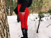 Red Fox - Blowjob Outdoors In Winter Pussy Cute Teen Fucked In The Forest Red Fox