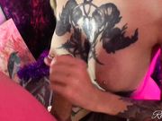 Red Fox - Cute Tattooed Girl With Beautiful Tits Blows Bubbles With Her Mouth Redfox