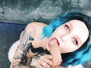 Red Fox - Deepthroat Big Dick Sloppy Blowjob By Sexy Blue Hair Babe Redfox Red Fox