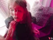 Red Fox - Step Sister Deepthroat Dick And Facial After Reading Book