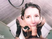 Red Fox - Tattoo Girl Getting Fucked In The Shower POV BJ Redfox Red Fox