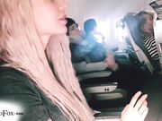 Red Fox - Tattooed Girl Fingering Wet Pussy In The Plane Toilet Cubicle