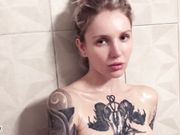 Red Fox - Tattooed Girl Washes And Pees In The Shower Beautiful Golden Rain Red Fox
