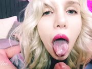 Red Fox - White Kitten Gets Cum On Her Perfect Face Amateur Teen Blowjob Red Fox