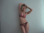 PussycatMoz - Red Lingerie Strip Tease