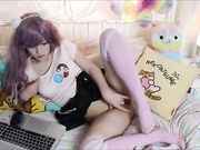 Rei Lark - Hentai Kitty Masturbates To Kinky Inkky
