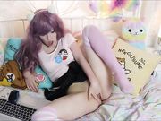Rei Lark - Hentai Kitty Masturbates To Kinky Inkky