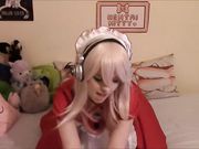 Rei Lark - Super Sonico Strips And Fucks Tentacle