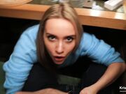 Kristina Sweet - Public Blowjob Under The Table In The Restaurant. Cum In Mouth.