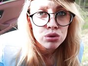 Kristina Sweet - Young Amateur Teen Sucks Big Cock On Roadside Pov