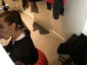 Kristina Sweet - Public Blowjob In A Clothing Store. A Young Baby With Glasses Swallows Cum