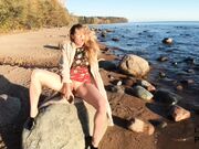 Kristina Sweet - Public Masturbation On The Beach