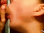 DickForLily - Brunette gives Sloppy Blowjob and gets a Lot of Cum in Mouth and Face