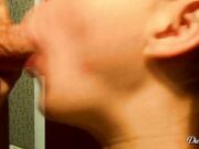 DickForLily - Brunette gives Sloppy Blowjob and gets a Lot of Cum in Mouth and Face