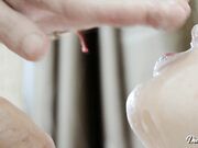 DickForLily - Close up Sensual Lick Foreskin Huge Cum on Face Day 18 