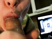 DickForLily - Rubbing Sloppy Foreskin Blowjob and Licking Dick Huge Cum-