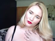 Annabellerogers - Huge Boobs Play Red Lips And Blue Skirt