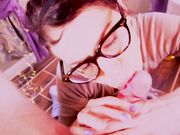 Keri Berry - Quickie BJ With Glasses & Cum In Mouth