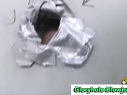 Blonde slut bathroom gloryhole