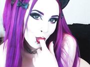  Xandriagoddess - Messy Blowjob Throatfuck With 8quot Dildo