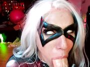 Lara Loxley - Black Cat Symbiote Mirror BJ Facial