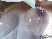 Big tits Kortney Kane bathing and blowjob