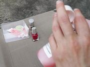 mylene - Foot Fetish Painting My Toenails Red