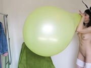 mylene - Huge Balloon Blow To Pop Amp Cumming After