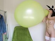 mylene - Huge Balloon Blow To Pop Amp Cumming After