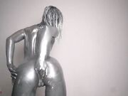 AsianDreamX - Silver Paint Asian Girl Masturbating