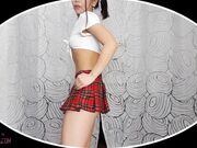 AsianDreamX - Wet T Shirt Strip Schoolgirl Dancing