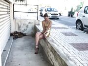 Ivy Roses - Golden Shiny Minidress In Public