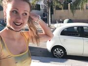 Ivy Roses - Golden Shiny Minidress In Public