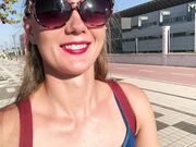 Ivy Roses - Riding Dildo In Busstop W Cum On Face