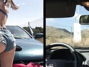 Ivy Roses - Riding Dildo In Public Road On Car Hood
