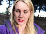 Ivy Roses - Risky Naked Cum On Public Picnic Table