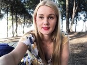 Ivy Roses - Risky Naked Cum On Public Picnic Table