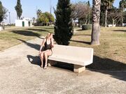 Ivy Roses - Squirting In Public In Long Black Dress