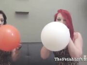 Alura & Felix Sit To Pop Balloon Fetish
