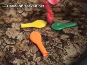 Balloon and latex glove handjob fetish